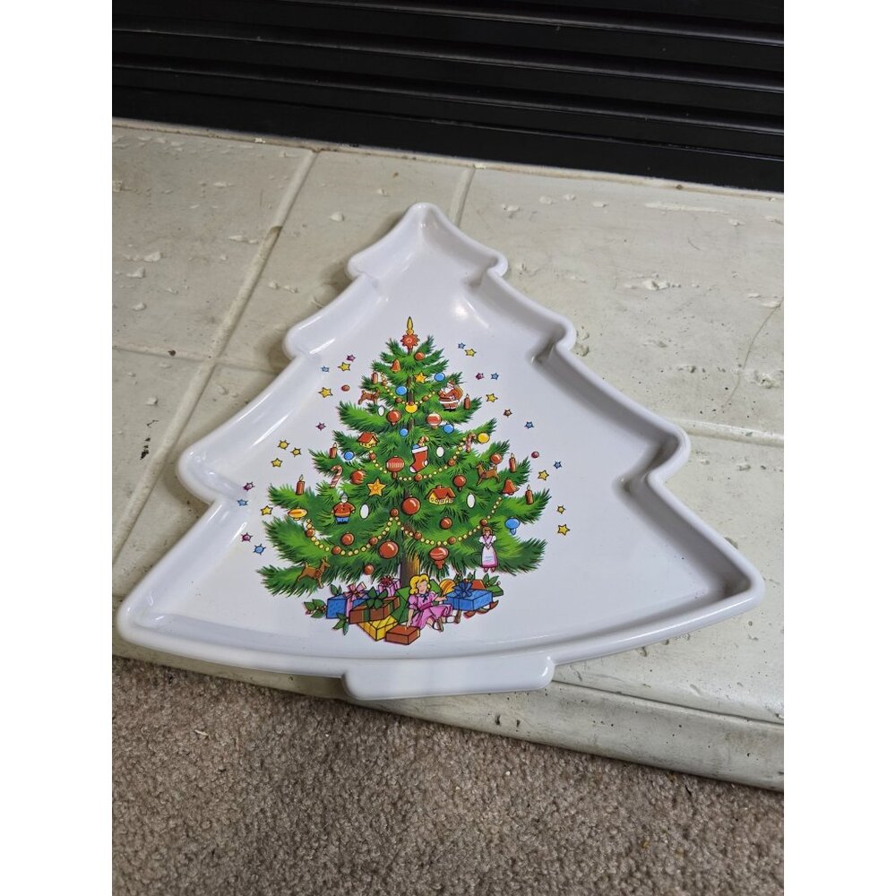 Plastic Christmas Serving Figural Tree Ullman Co Made USA